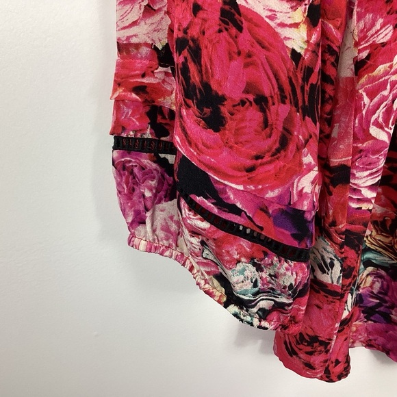 Vanessa Virginia Captured Rose Silk Blouse Size Small - Picture 5 of 10